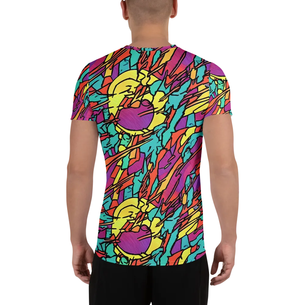 Kaleidoscope Crash on Men's Athletic T-Shirt — Back
