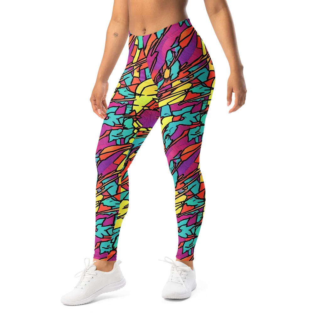 Kaleidoscope Crash on Leggings — Left Front