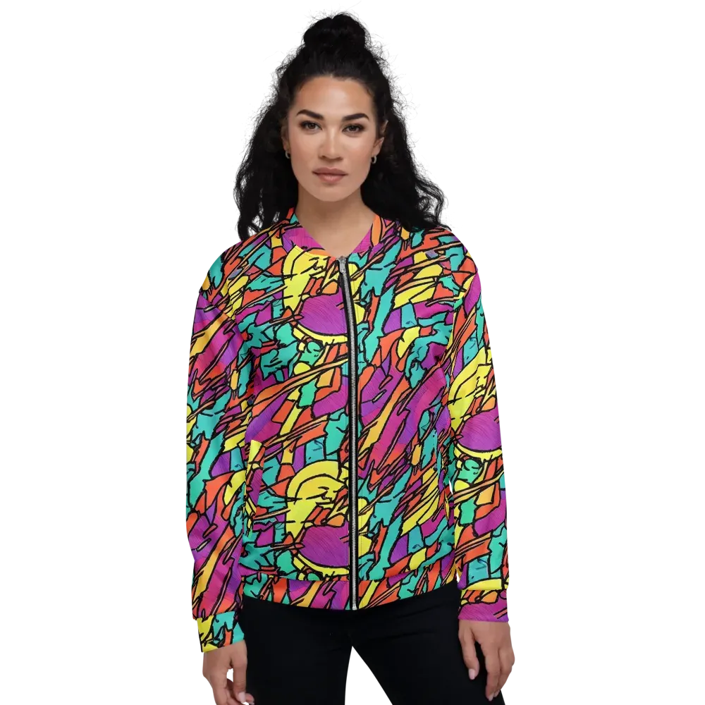 Kaleidoscope Crash on Bomber Jacket — Front