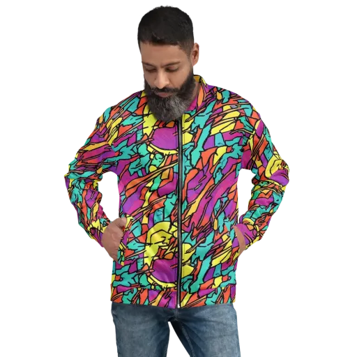 Kaleidoscope Crash on a Bomber Jacket