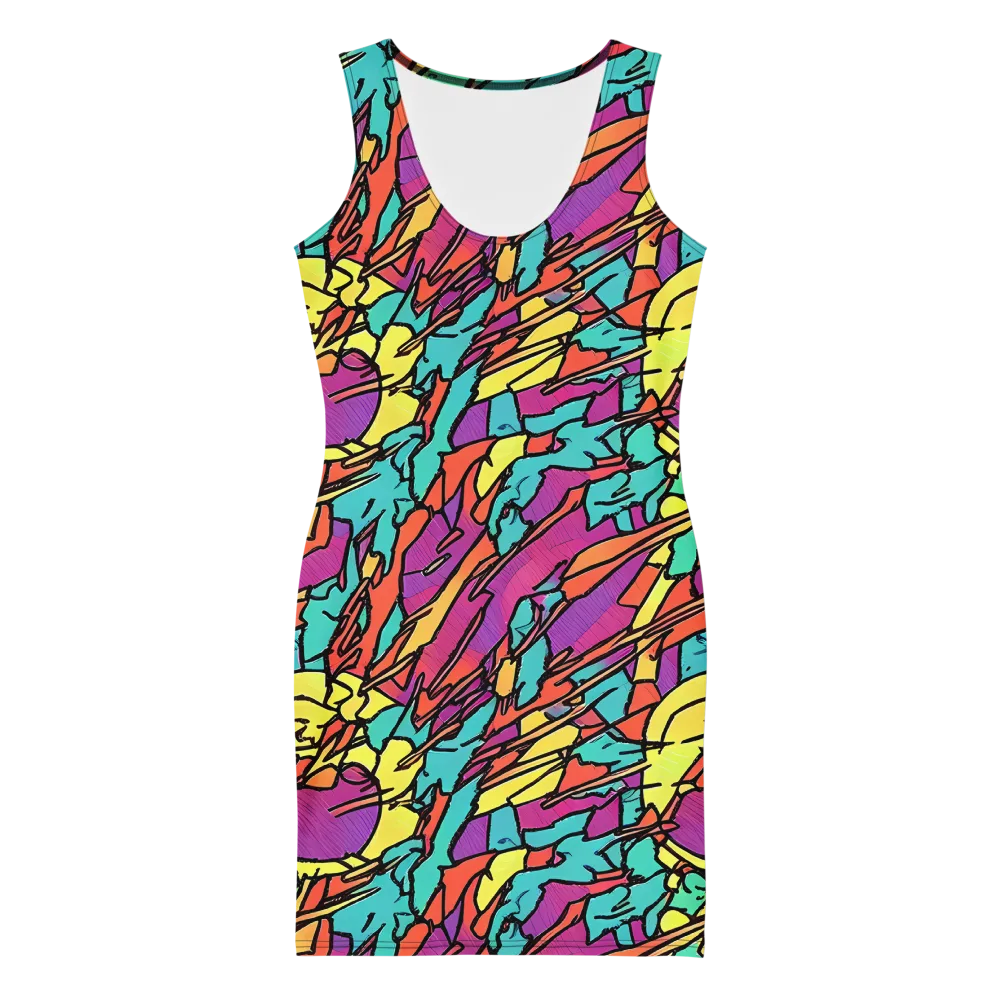 Kaleidoscope Crash on Bodycon Dress — Front