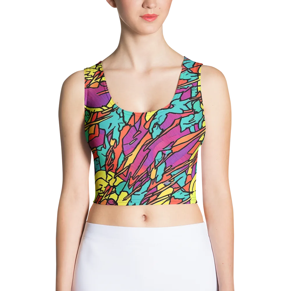 Kaleidoscope Crash on Crop Top — Front