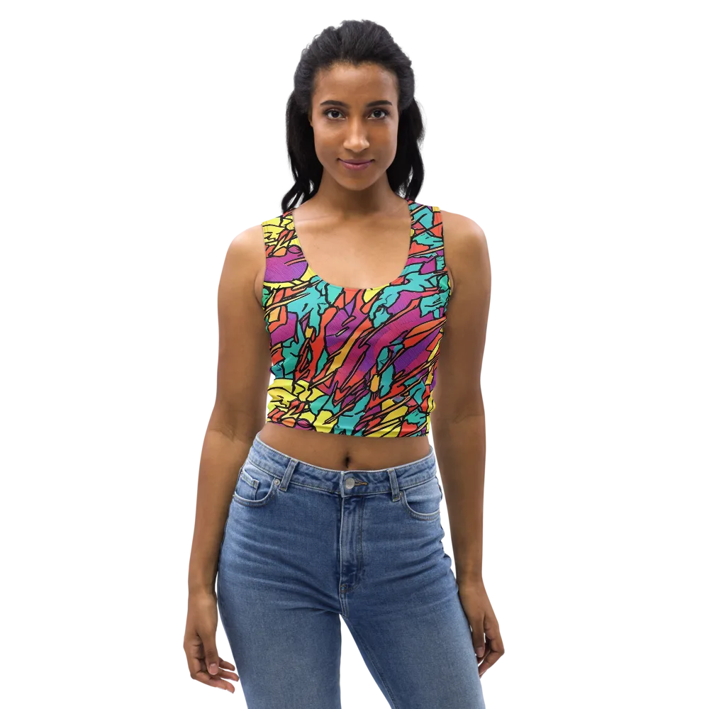 Kaleidoscope Crash on Crop Top — Front