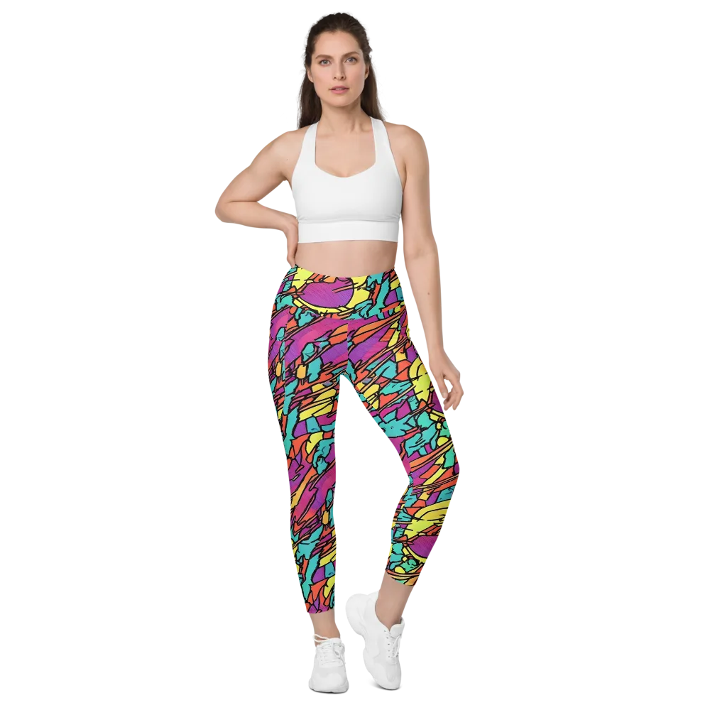 Kaleidoscope Crash on Leggings with Pockets — Front