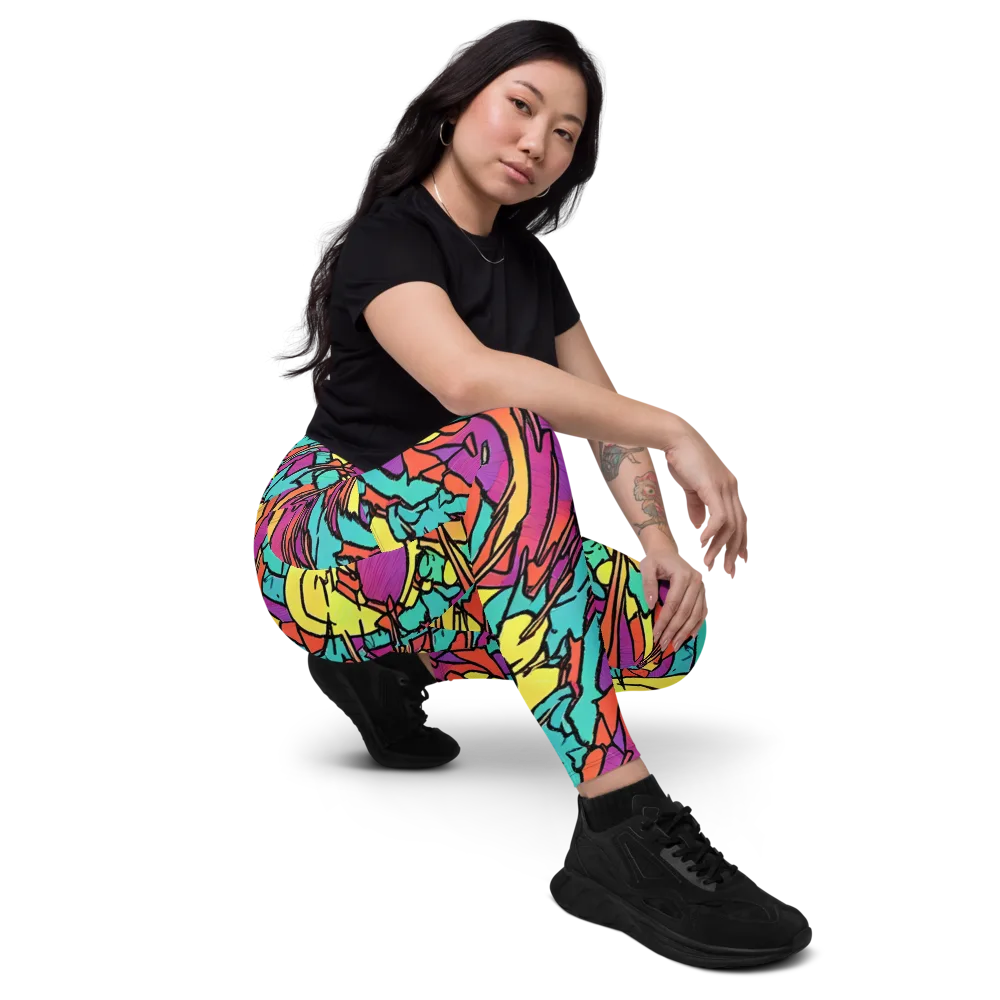 Kaleidoscope Crash on Leggings with Pockets — Right Front