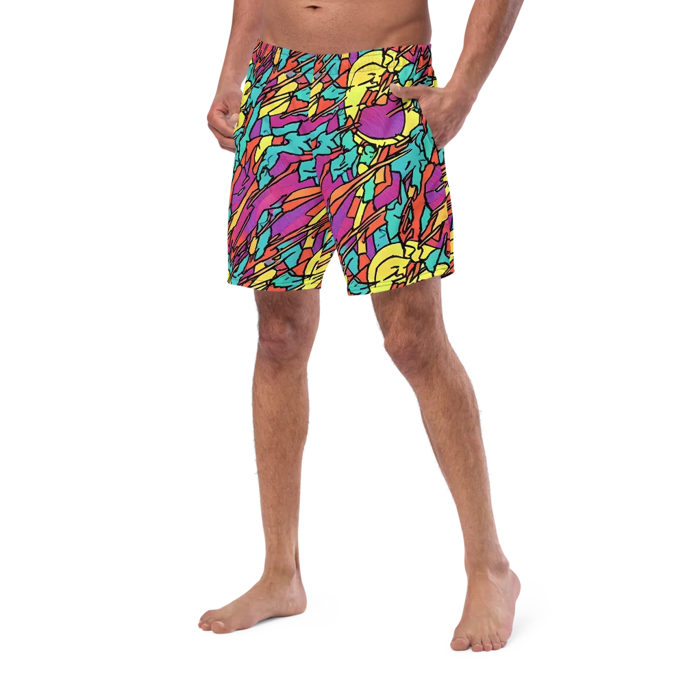 Kaleidoscope Crash on Swim Trunks — Left Front