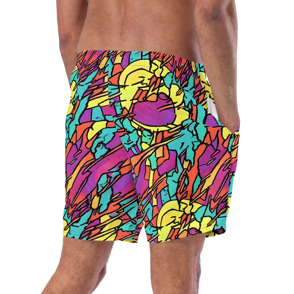 Kaleidoscope Crash on Swim Trunks — Right Back