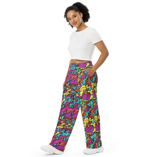 Kaleidoscope Crash on a Wide-Leg Pants