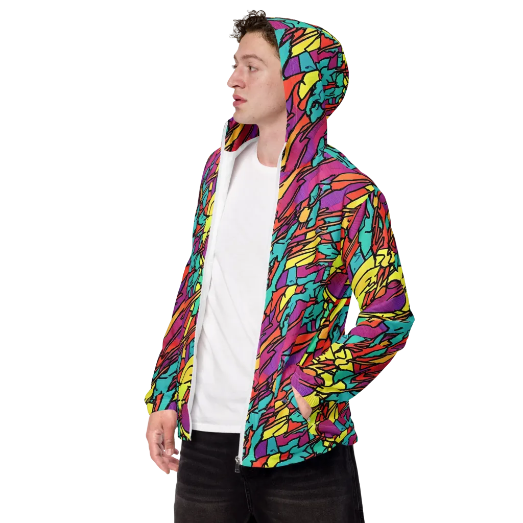 Kaleidoscope Crash on Men's Windbreaker — Left Front