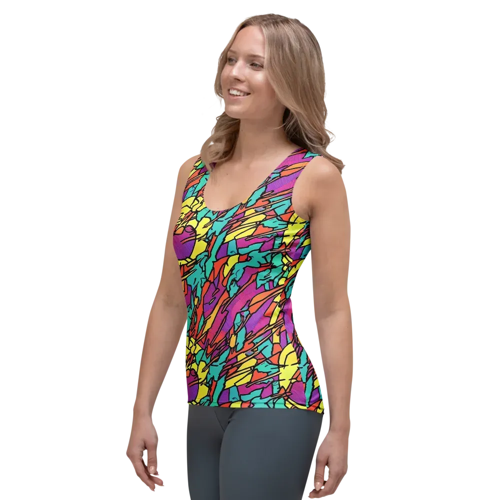 Kaleidoscope Crash on Women's Tank Top — Left Front