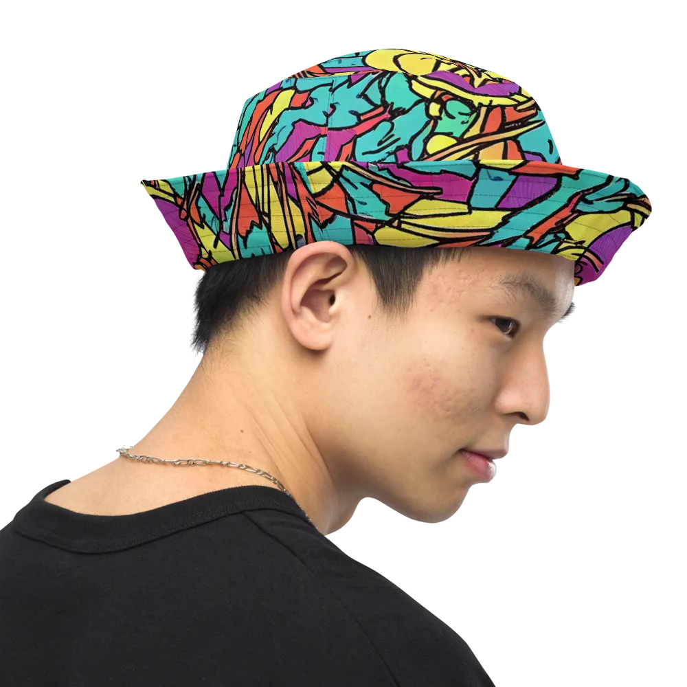 Kaleidoscope Crash on Reversible Bucket Hat — Right Outside
