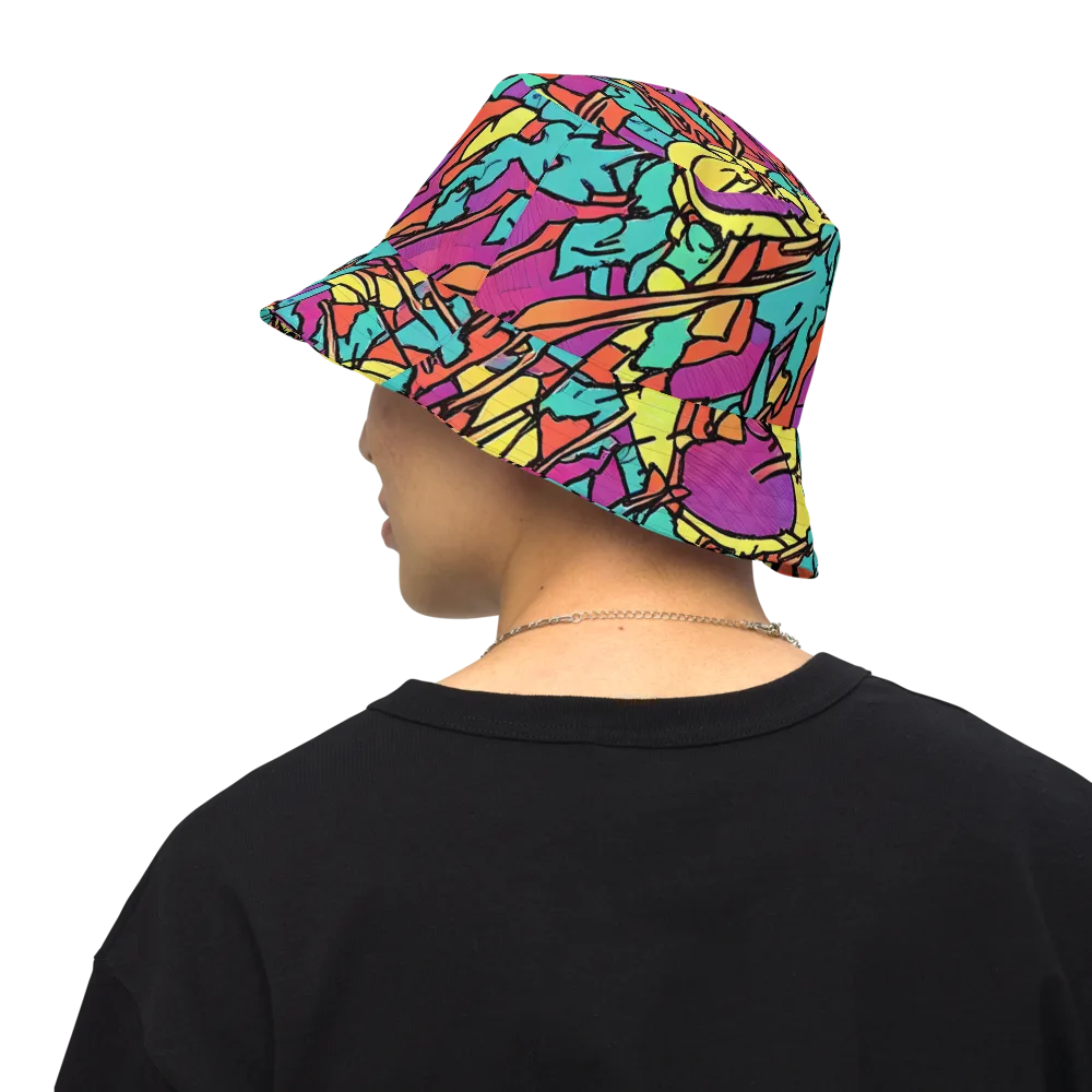 Kaleidoscope Crash on Reversible Bucket Hat — Back Inside