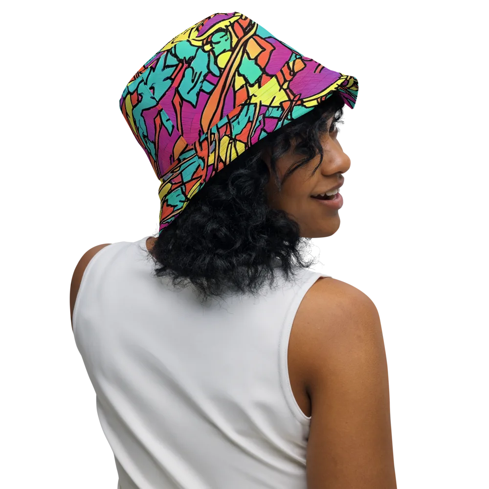 Kaleidoscope Crash on Reversible Bucket Hat — Right Outside