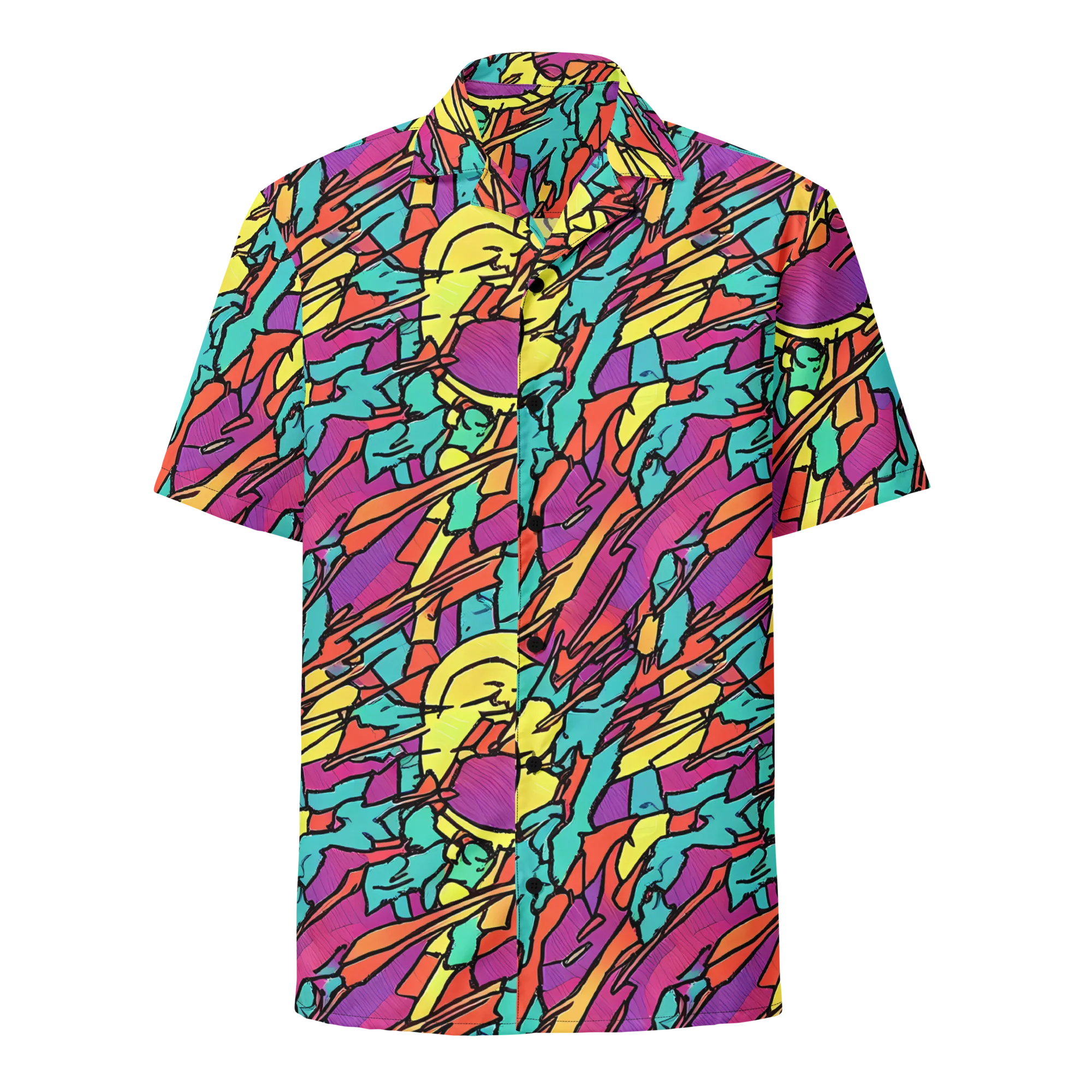 Kaleidoscope Crash on Button Shirt — Front
