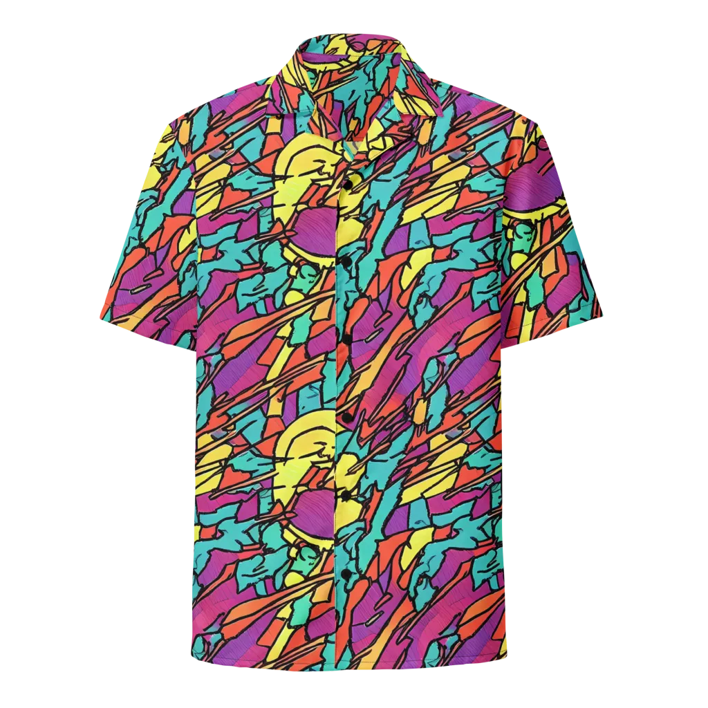 Kaleidoscope Crash on Button Shirt — Front