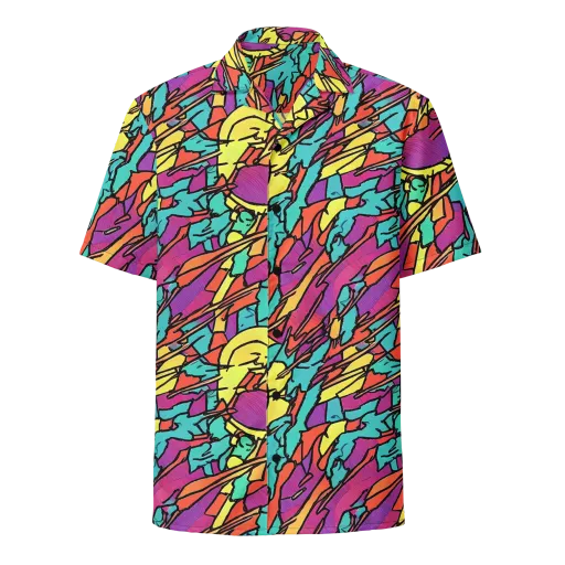 Kaleidoscope Crash on a Button Shirt