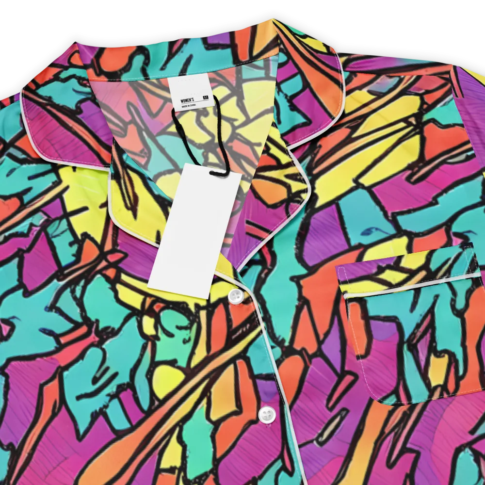 Kaleidoscope Crash on Women's Short Sleeve Pajama Top — Product details
