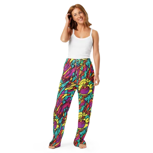 Kaleidoscope Crash on a Women's Pajama Pants