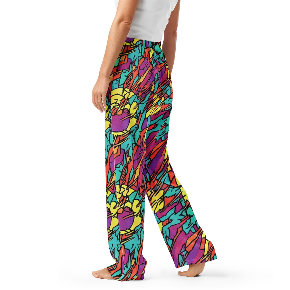 Kaleidoscope Crash on Women's Pajama Pants — Left