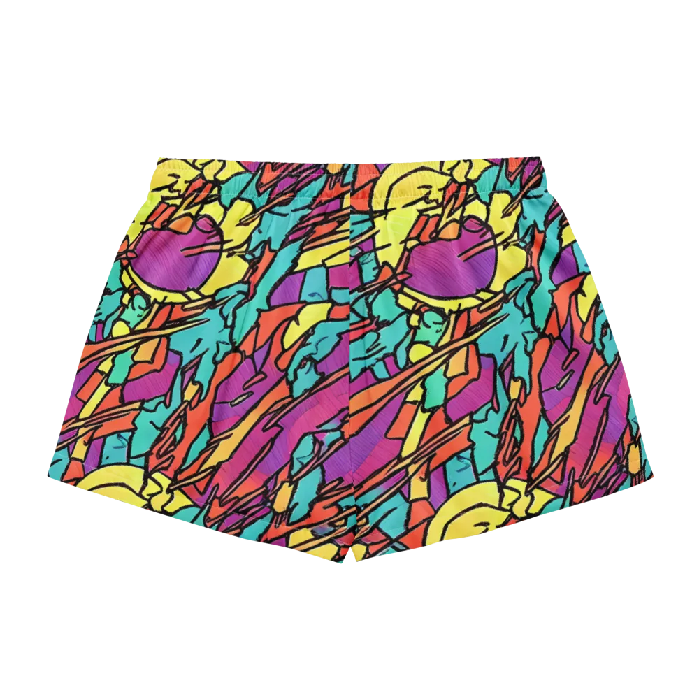 Kaleidoscope Crash on Women's Pajama Shorts — Back