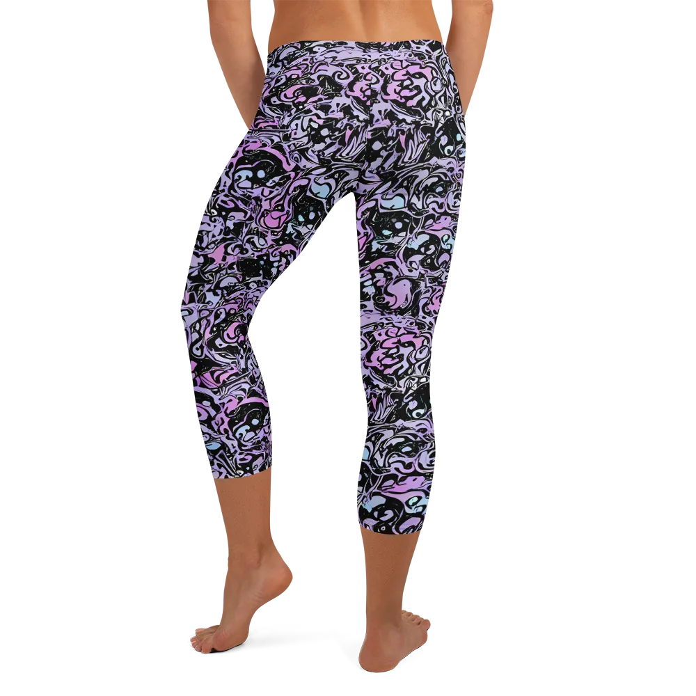 Ultraviolet Riddle on Capri Leggings — Back