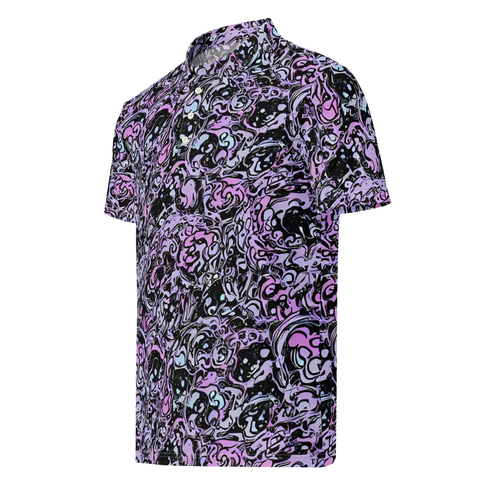 Ultraviolet Riddle on Men's Slim Fit Polo Shirt — Left Front