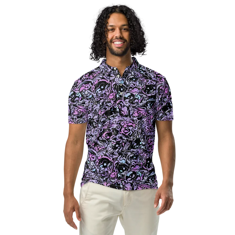 Ultraviolet Riddle on Men's Slim Fit Polo Shirt — Front
