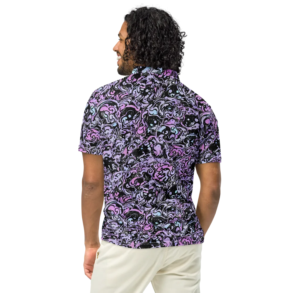 Ultraviolet Riddle on Men's Slim Fit Polo Shirt — Back
