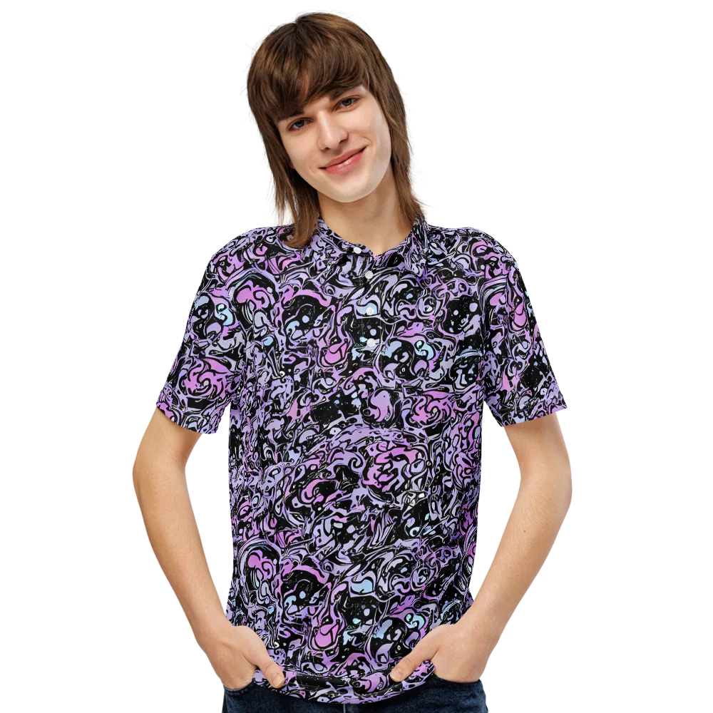 Ultraviolet Riddle on Men's Slim Fit Polo Shirt — Front