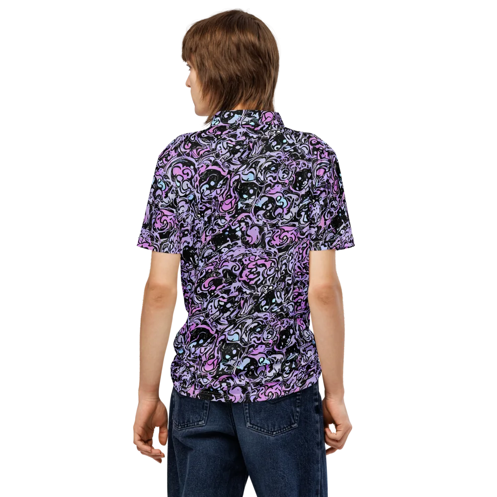 Ultraviolet Riddle on Men's Slim Fit Polo Shirt — Back