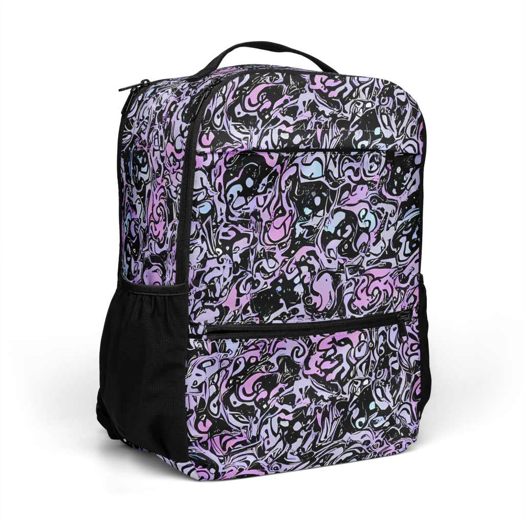 Ultraviolet Riddle on Utility Backpack — Right Front