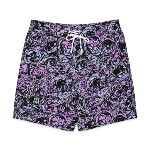 Ultraviolet Riddle on a Men's Board Shorts