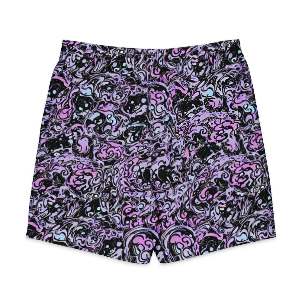 Ultraviolet Riddle on Men's Board Shorts — Back