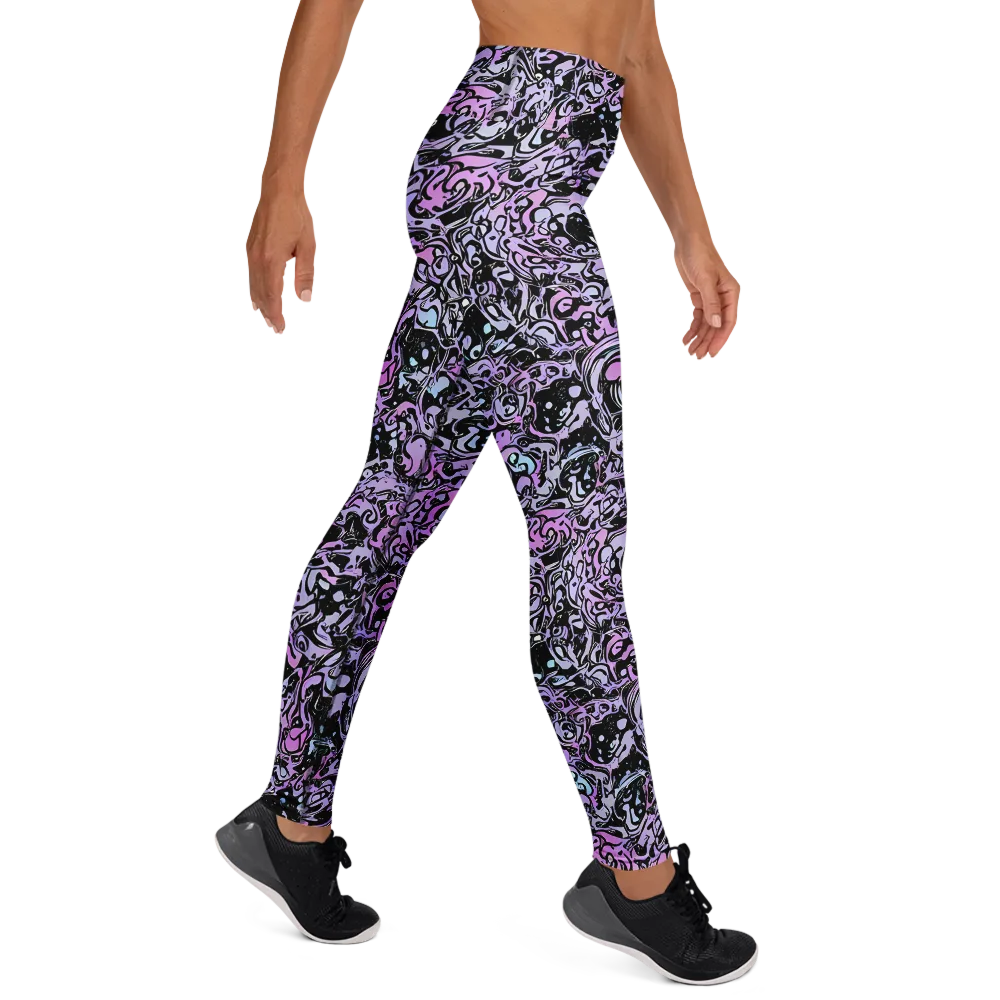 Ultraviolet Riddle on Yoga Leggings — Right