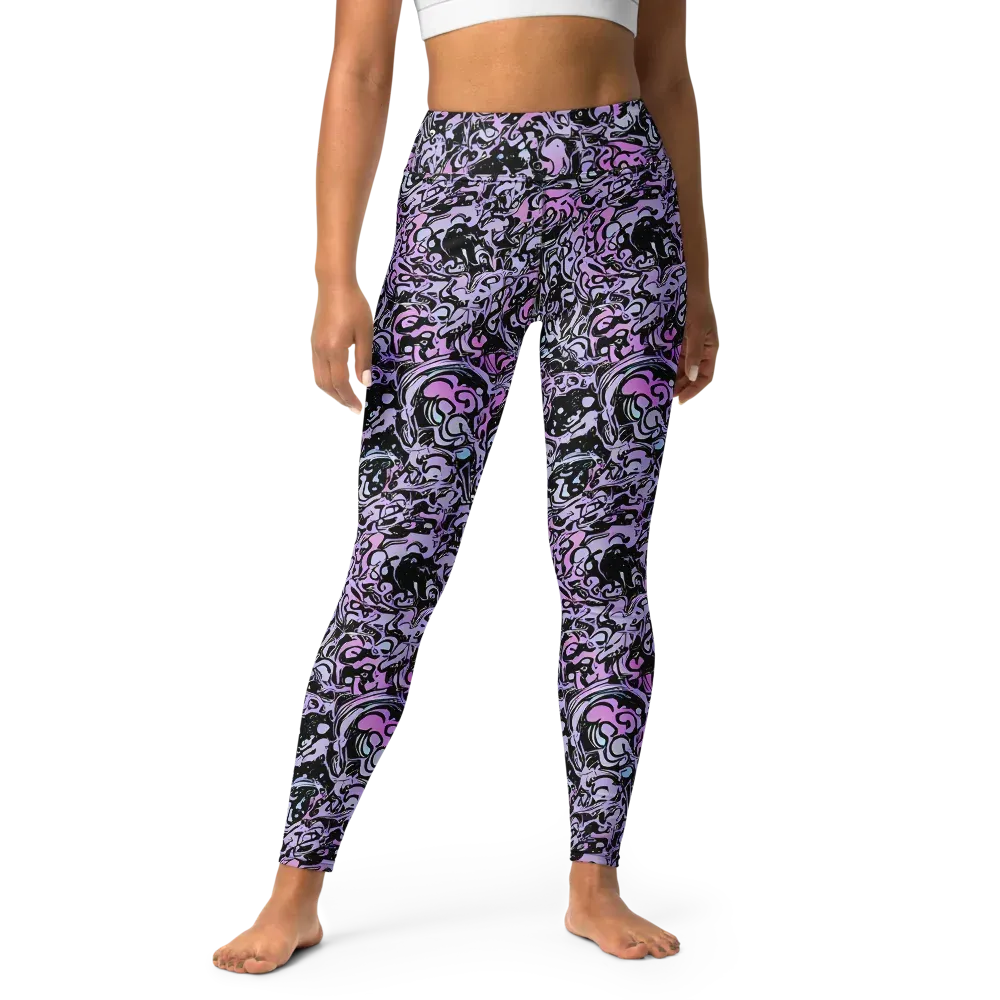 Ultraviolet Riddle on Yoga Leggings — Front