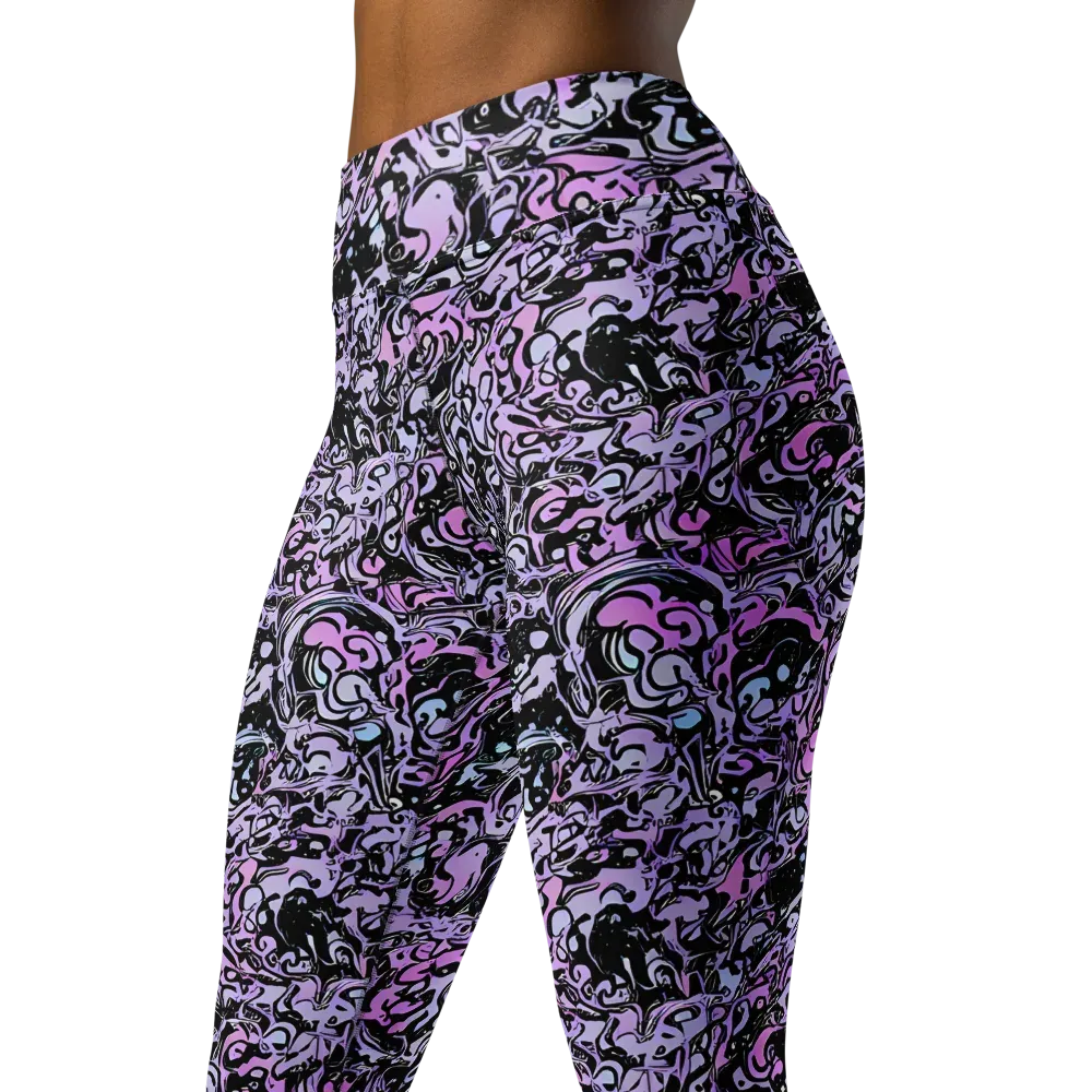 Ultraviolet Riddle on Yoga Leggings — Left Front