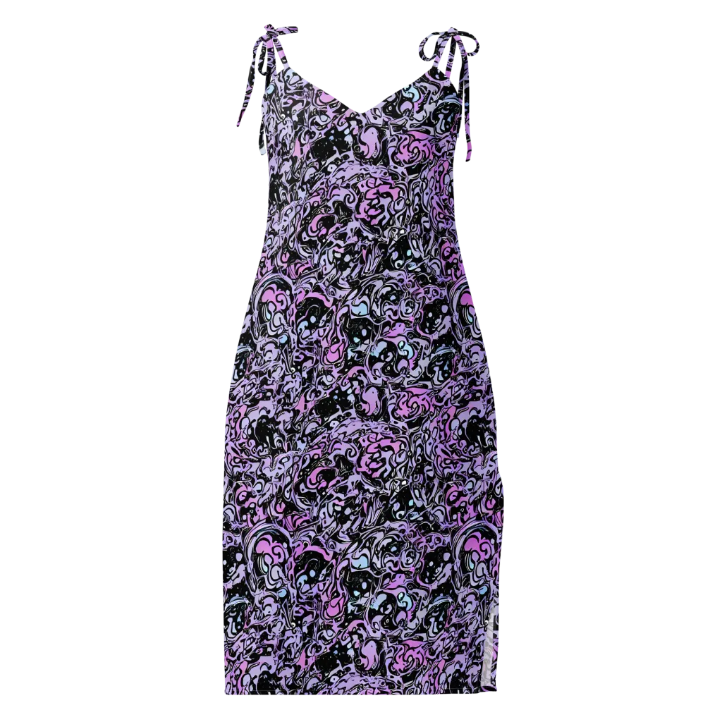 Ultraviolet Riddle on Slip Dress — Front