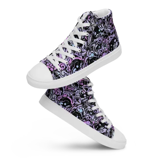 Ultraviolet Riddle on a Men's High Top Canvas Shoes