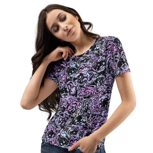 Ultraviolet Riddle on a Women's Crew Neck T-Shirt
