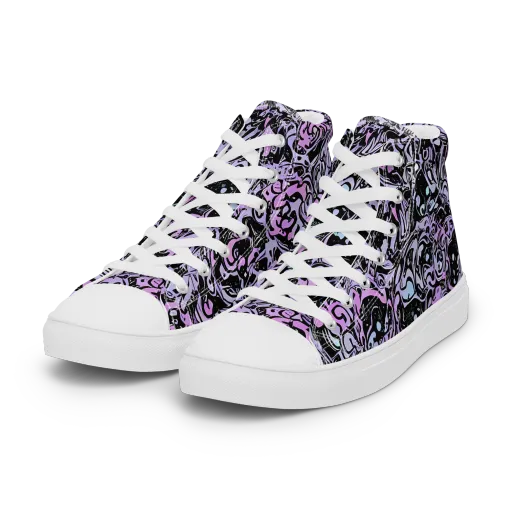 Ultraviolet Riddle on a Women's High Top Canvas Shoes