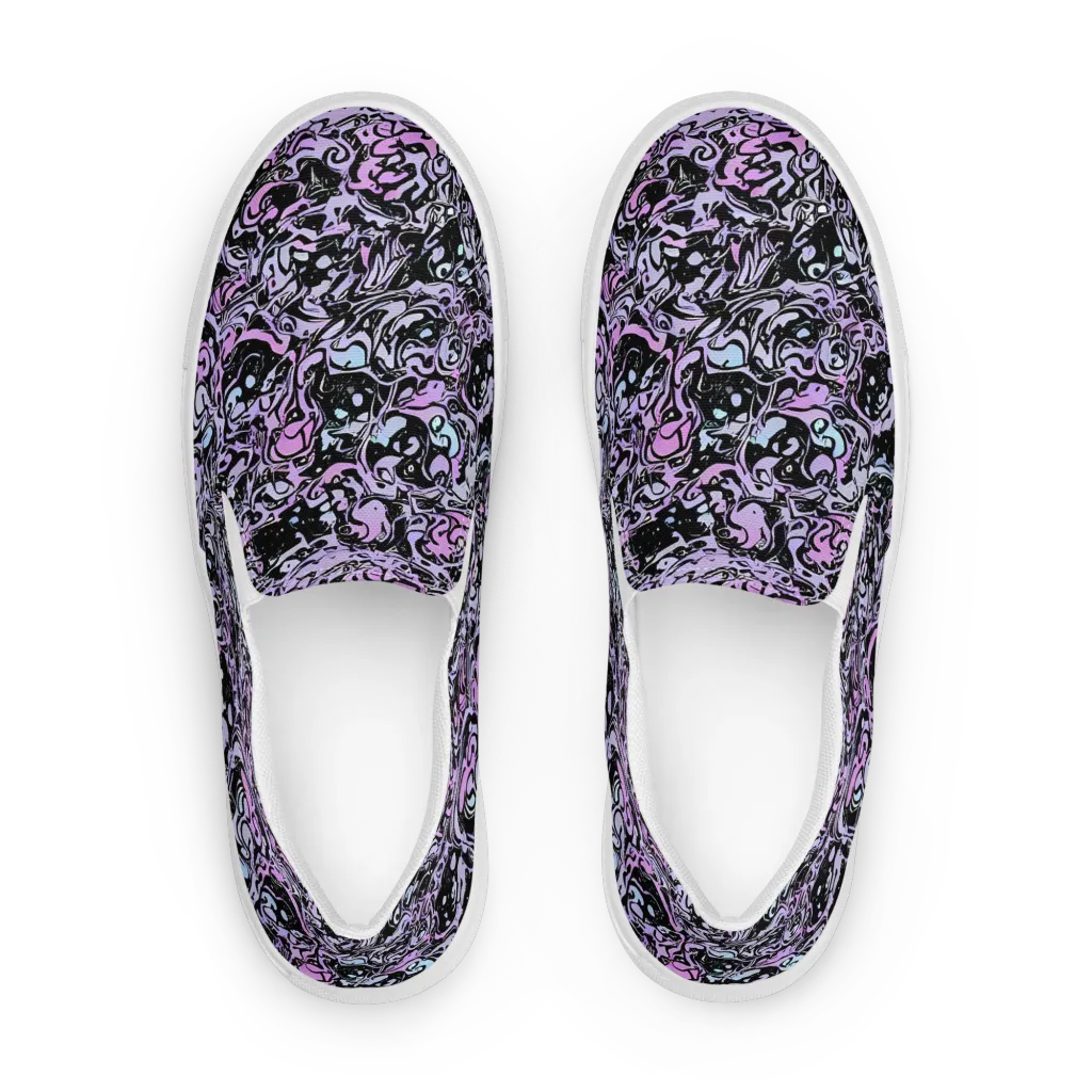 Ultraviolet Riddle on Men's Slip-On Canvas Shoes — Front