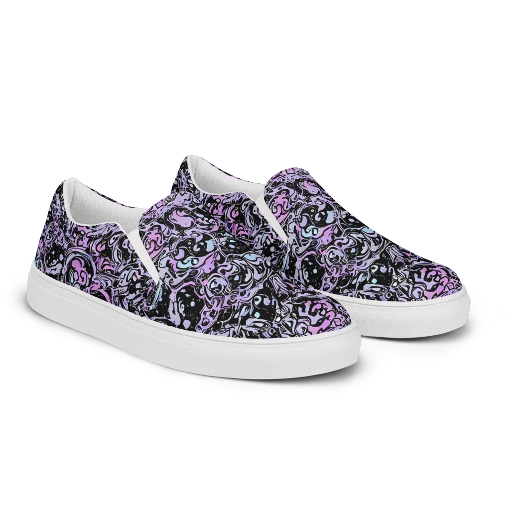 Ultraviolet Riddle on Men's Slip-On Canvas Shoes — Right Front