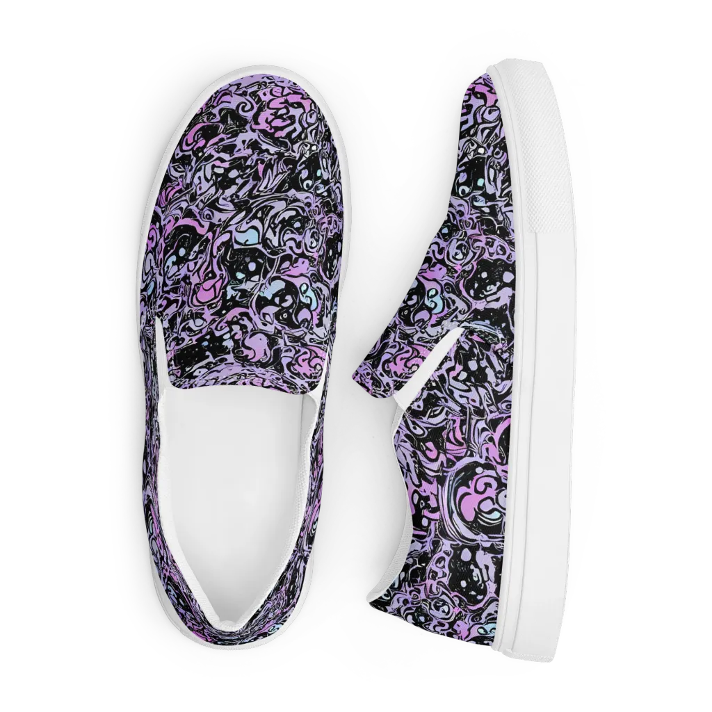 Ultraviolet Riddle on Men's Slip-On Canvas Shoes — Front