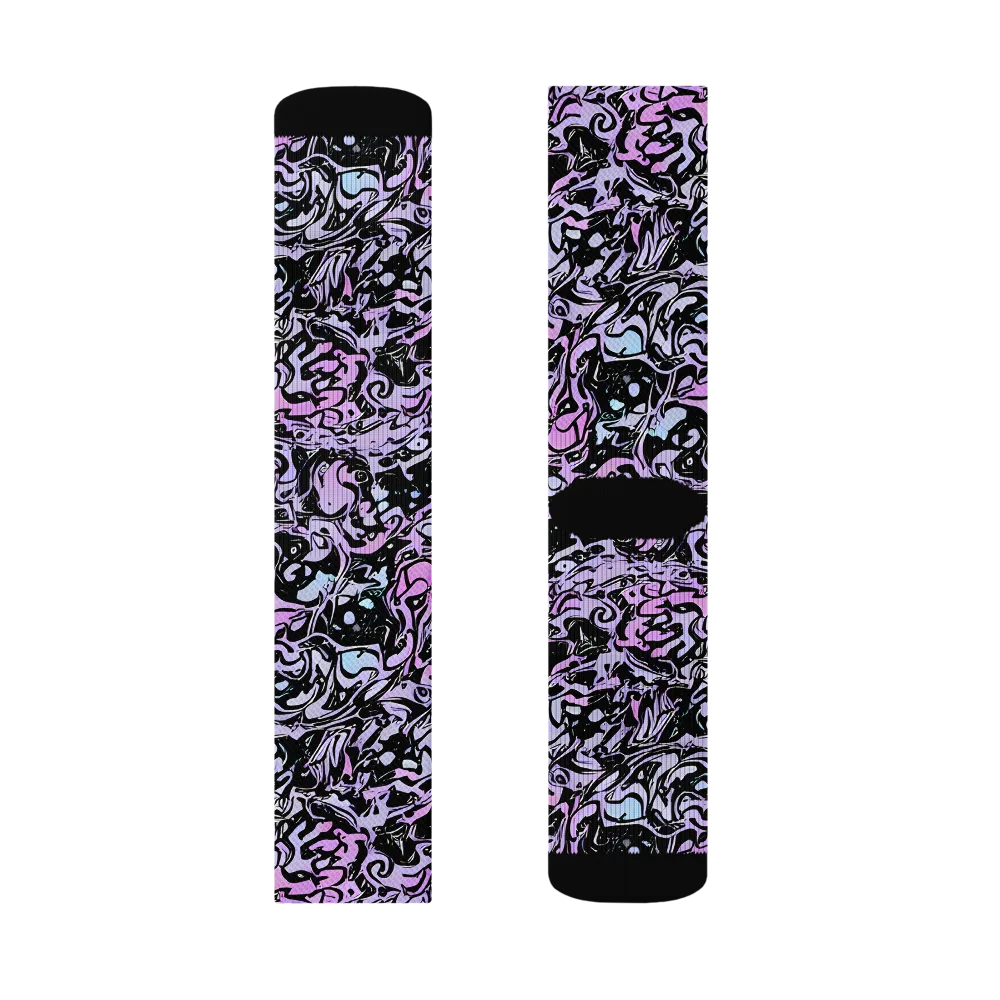 Ultraviolet Riddle on Socks — Left Sock