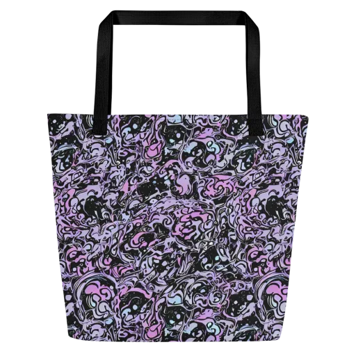 Ultraviolet Riddle on a Large Tote Bag W/ Pocket
