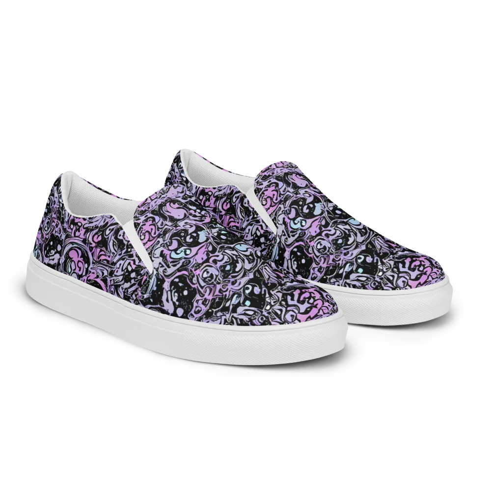 Ultraviolet Riddle on Women's Slip-On Canvas Shoes — Right Front
