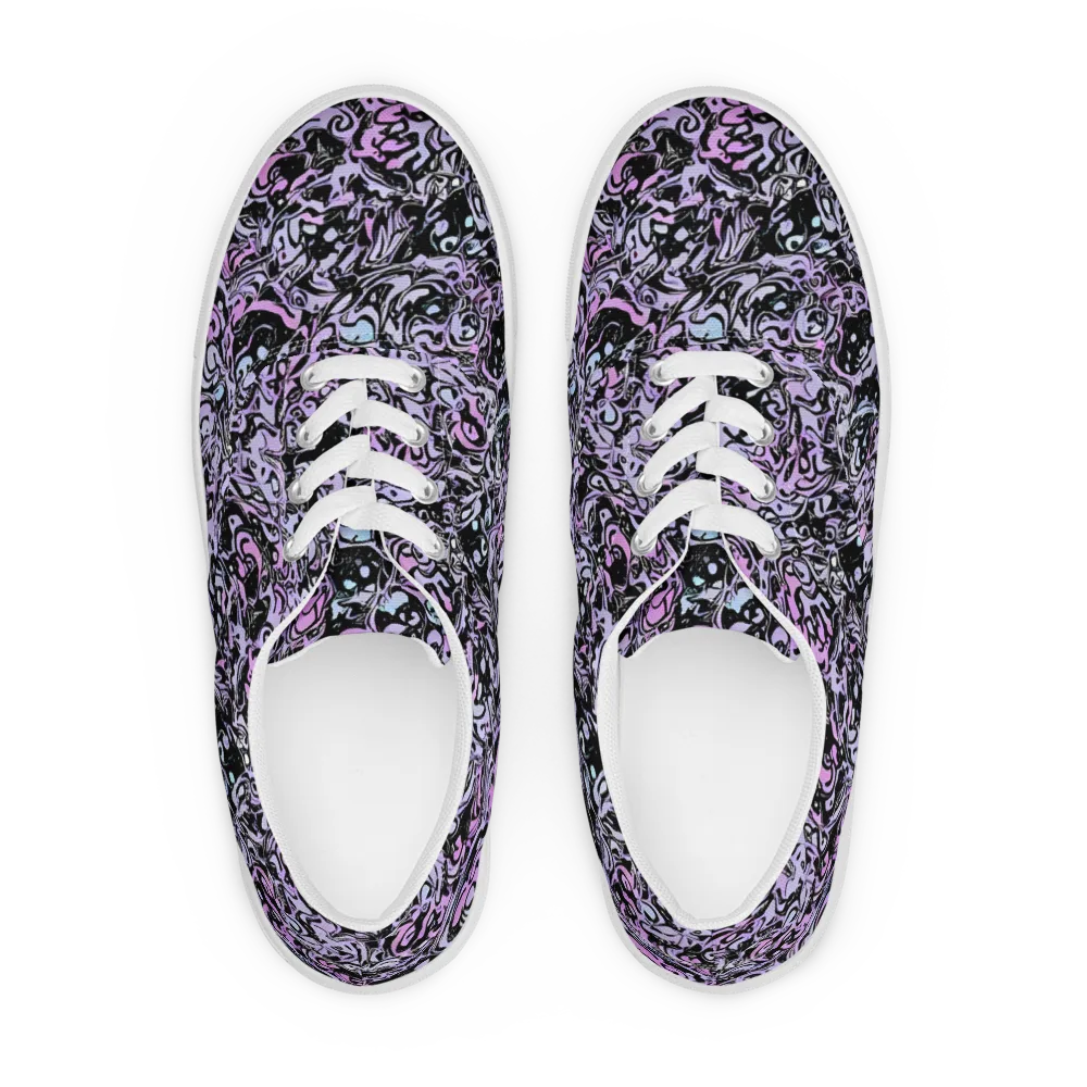 Ultraviolet Riddle on Men's Lace-Up Canvas Shoes — Front