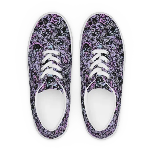 Ultraviolet Riddle on a Men's Lace-Up Canvas Shoes