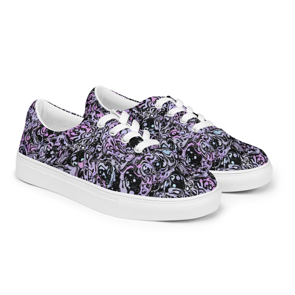 Ultraviolet Riddle on Men's Lace-Up Canvas Shoes — Right Front