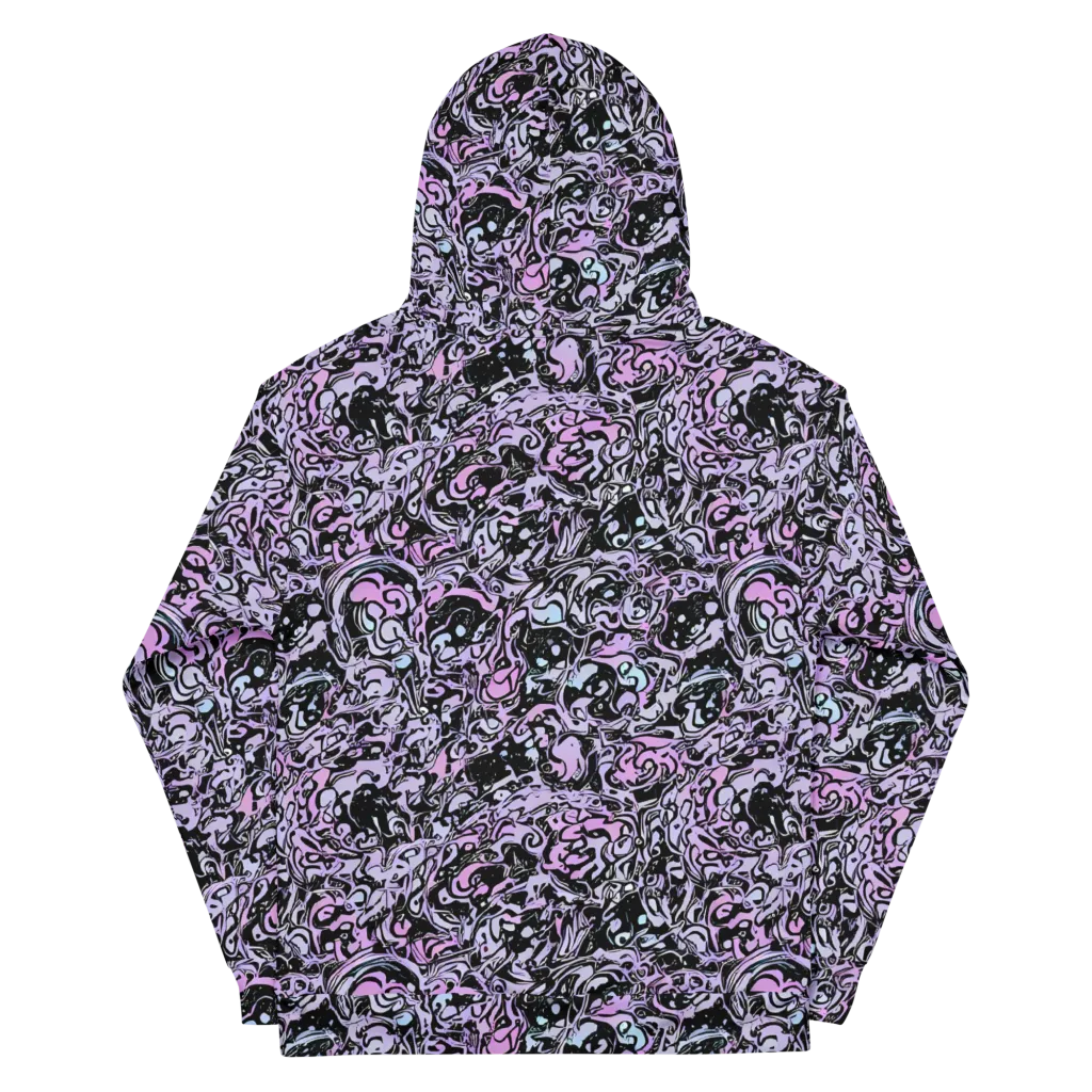 Ultraviolet Riddle on Cotton Hoodie — Back